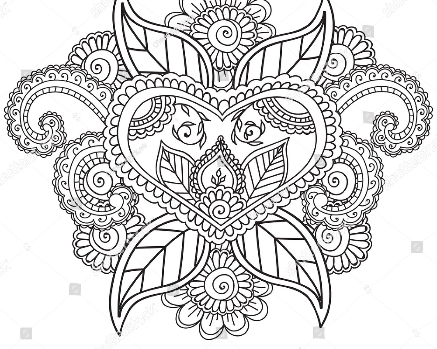 1500x1200 Mehndi Coloring Pages Clever For Adults Pdf Page Images Hd Free