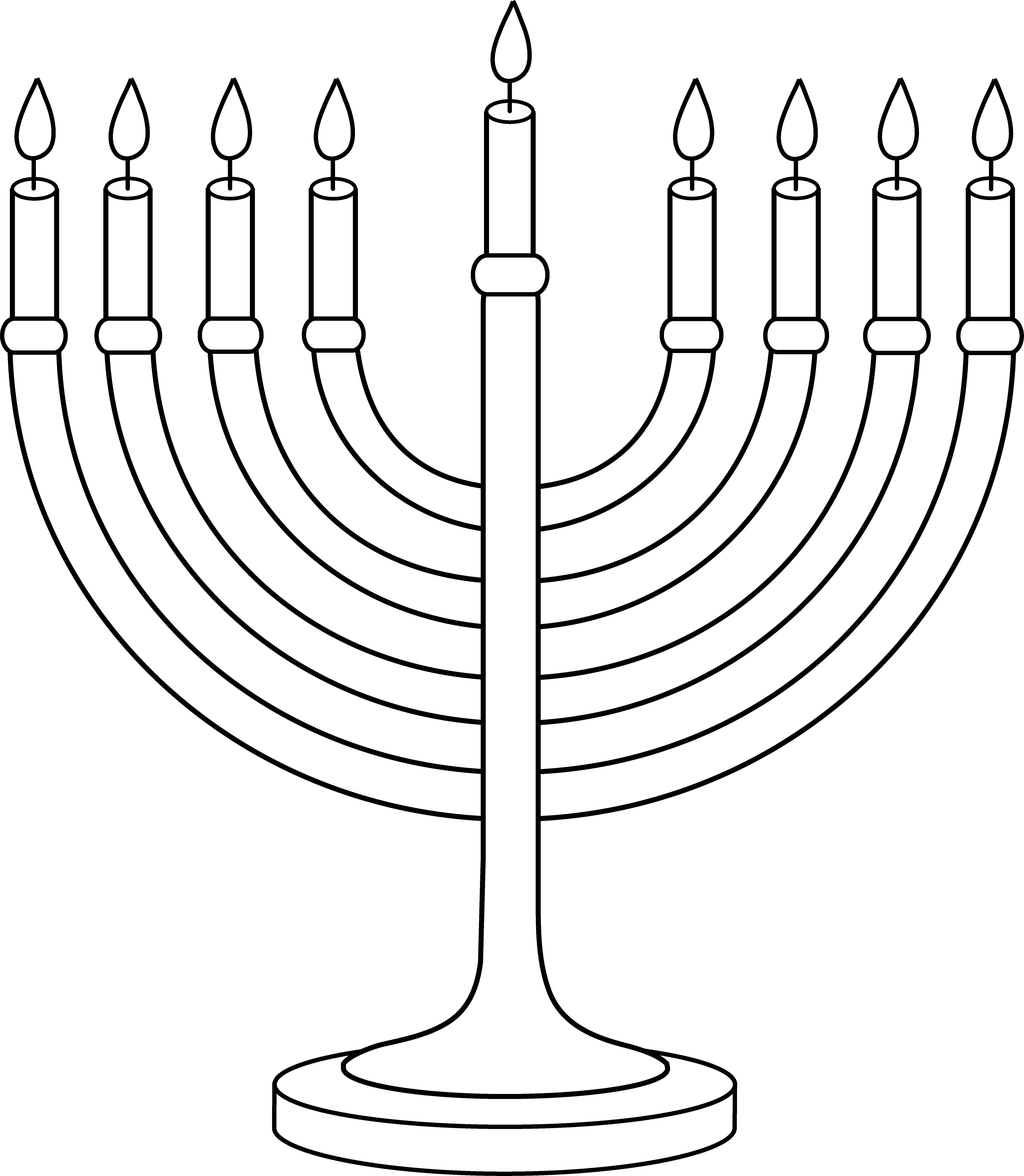 5905x6779 Hanukkah Menorah Outline
