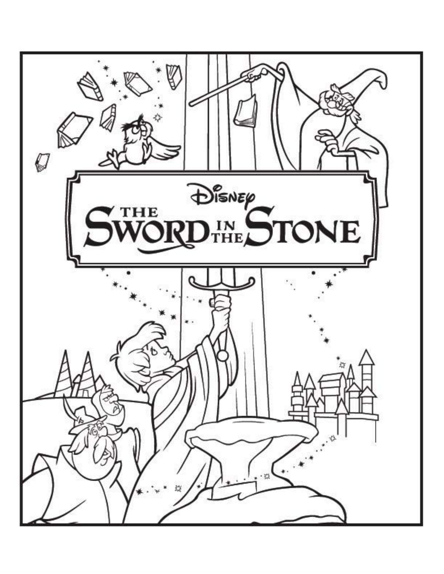 1700x2200 Cool The Sword In Stone Coloring Pages Merlin