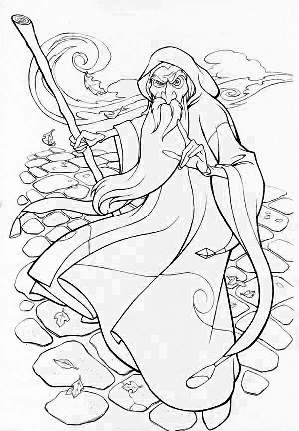 600x864 Merlin Wizard Coloring Pages For Kids