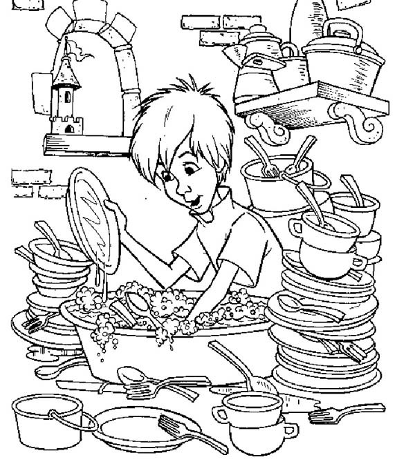 600x669 Merlin The Wizard Coloring Pages Washing A Lot Of Plates Bulk Color