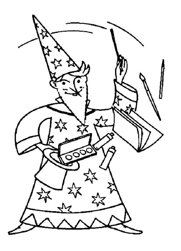 600x829 Merlin The Wizard Magic Show Coloring Pages Bulk Color