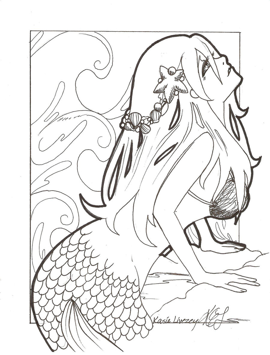 900x1183 Easy Anime Mermaid Coloring Pages