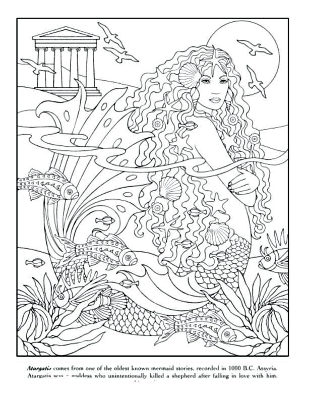 615x779 Mermaid Coloring Pages For Adults Coloring Pages For Teenagers