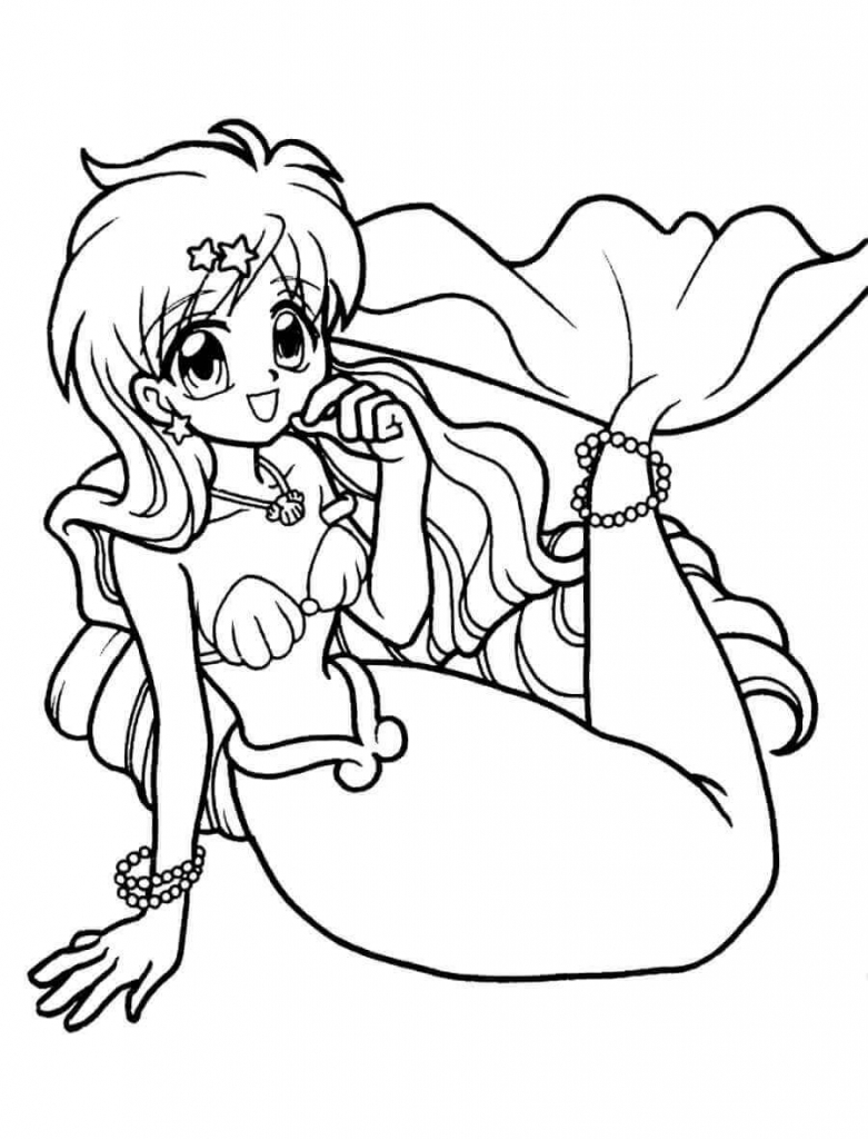 Mermaid Anime Coloring Pages