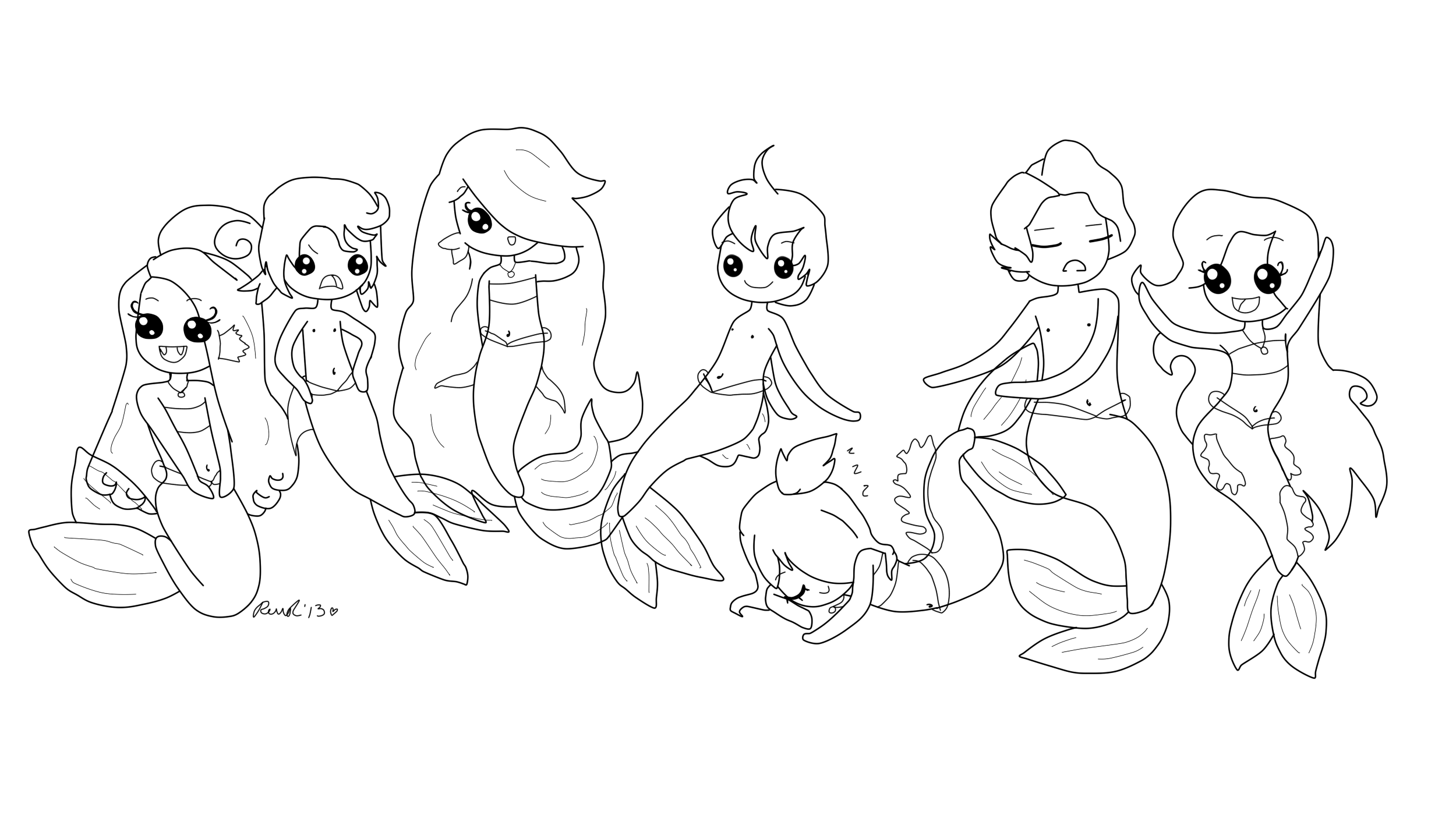 2500x1400 Cute Baby Mermaid Coloring Pages Mermaids Rallytv Org Best