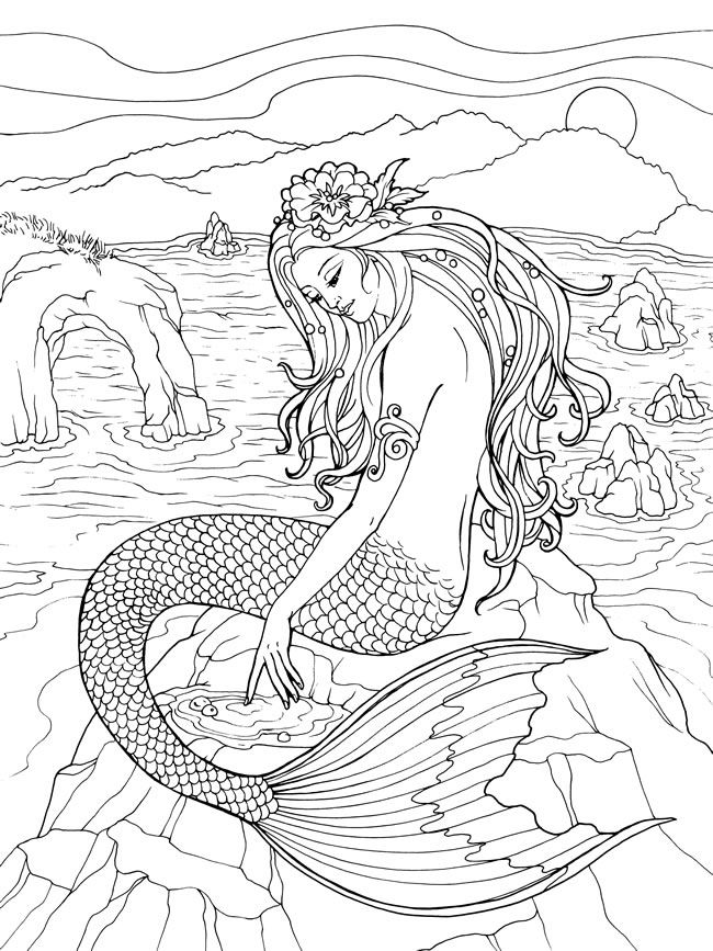Mermaid Coloring Pages Adult