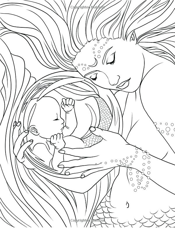 600x783 Mermaid Coloring Pages For Adults Free Coloring Pages Mermaids