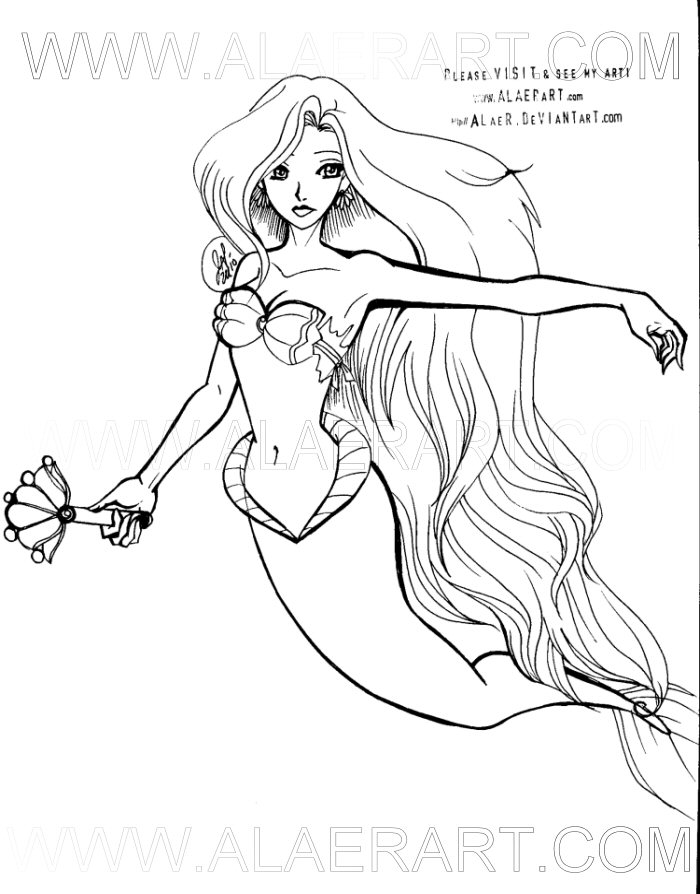 700x894 9 Images Of Easy Mermaid Coloring Pages