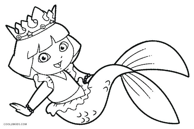 650x432 Dora Color Page Mermaid Coloring Pages Dora Explorer Coloring