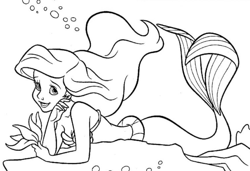 865x591 Mermaid Coloring Page