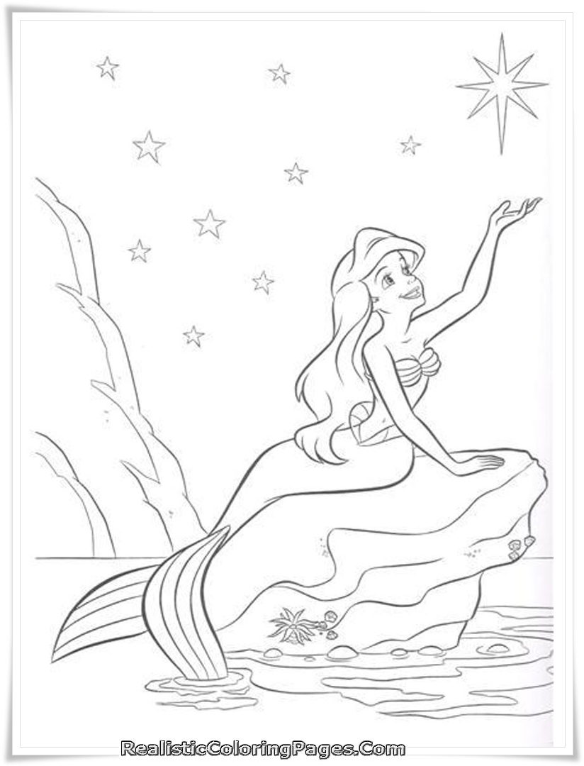 824x1080 Adults Realistic Mermaid Coloring Pages