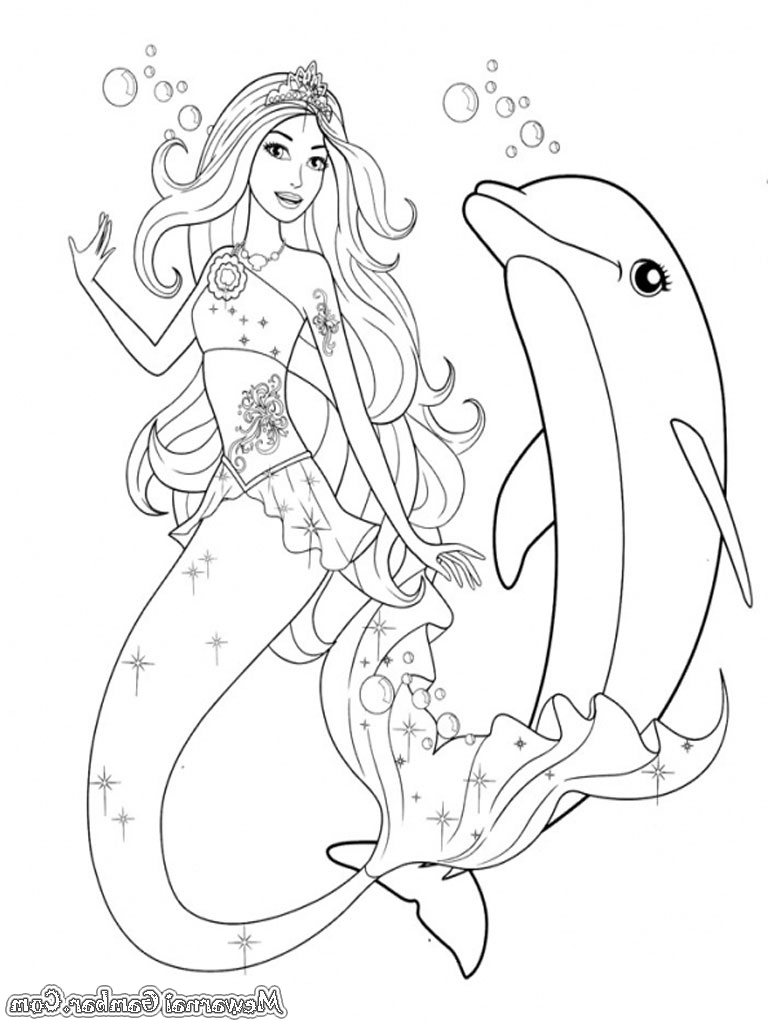 768x1024 Dolphin With Mermaid Coloring Pages Mermaid Dolphin Coloring Pages