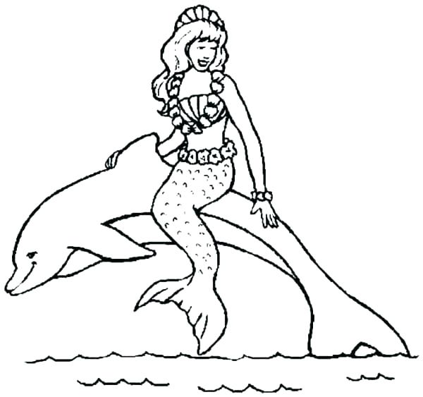 600x563 Coloring Pages Of Mermaids And Dolphins Decorative Element