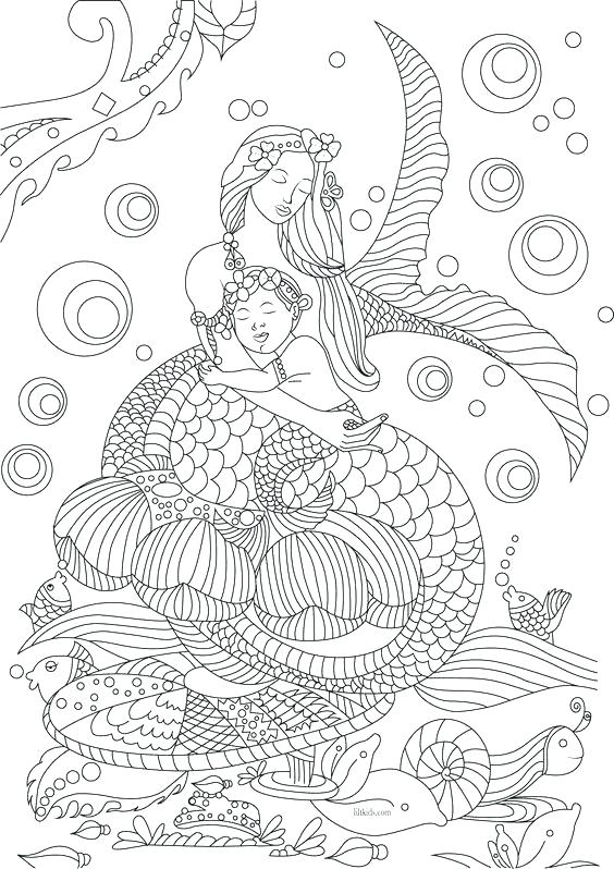 564x798 Adult Fairy Coloring Pages Baby Mermaid Mandala Books Book Home