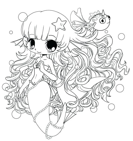564x598 Chibi Coloring Pages Coloring Pages Mermaid A Cute Chibi Girl