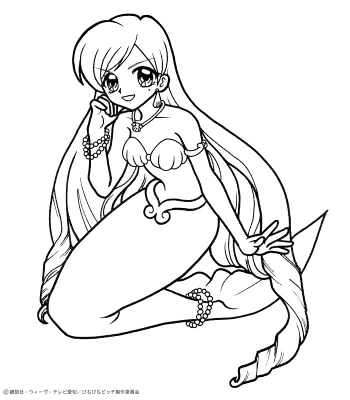 700x800 Mermaid Melody Coloring Pages Printable Mermaid Melody Coloring