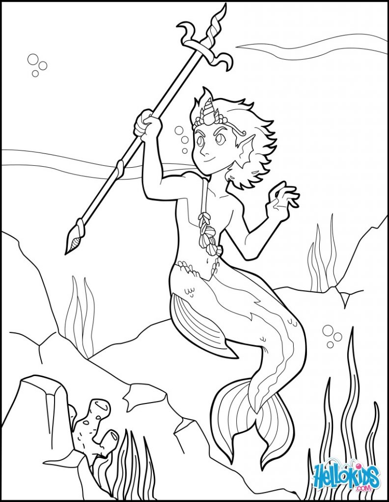 792x1024 Regular Merman Coloring Pages 31770