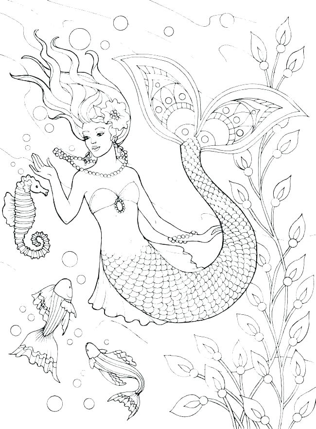 650x883 Cute Mermaid Coloring Pages