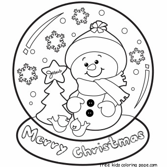340x340 Merry Christmas Globe Coloring For Kids