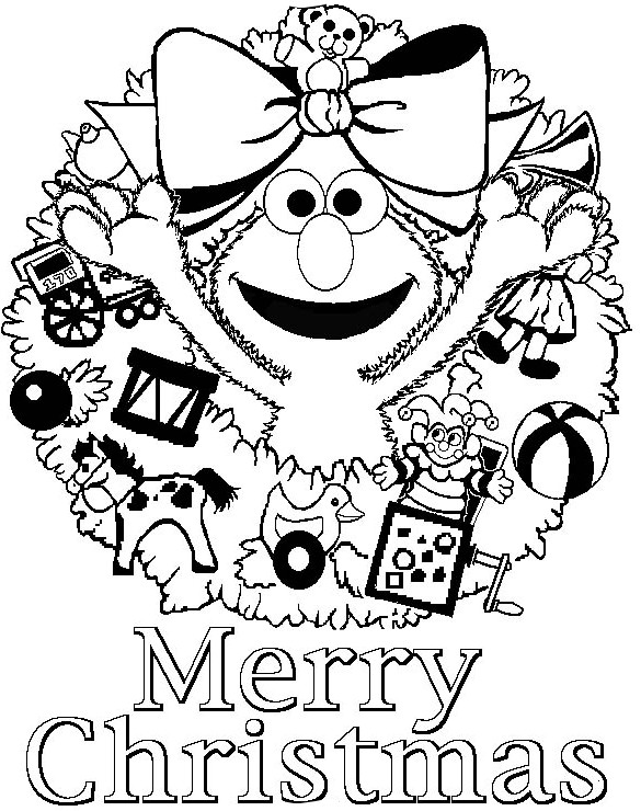 585x740 Christmas, Elma Says Merry Christmas Free Coloring Page