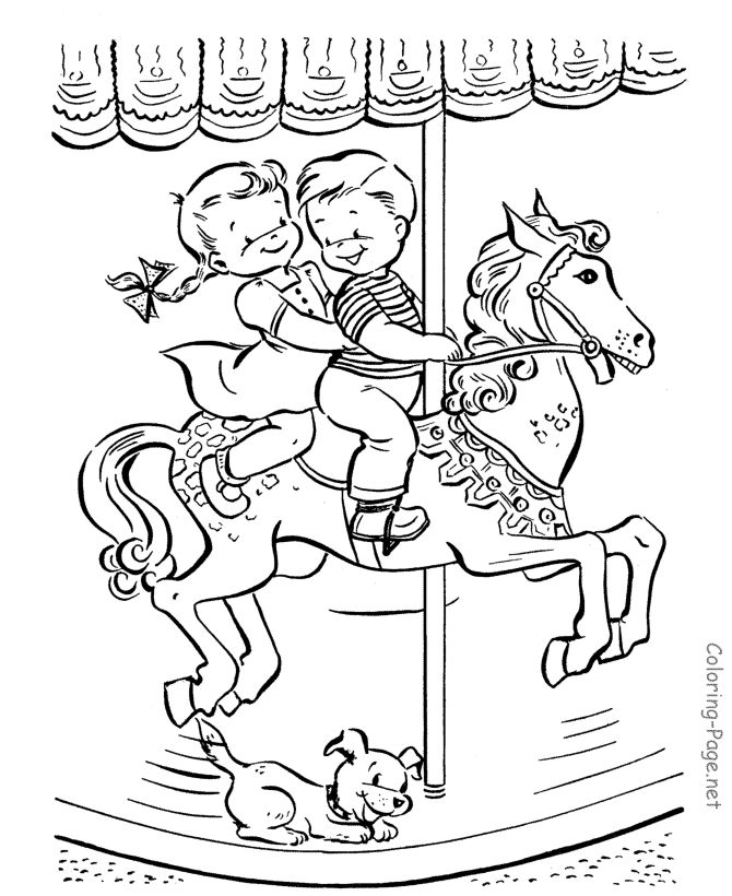 Merry Go Round Coloring Page