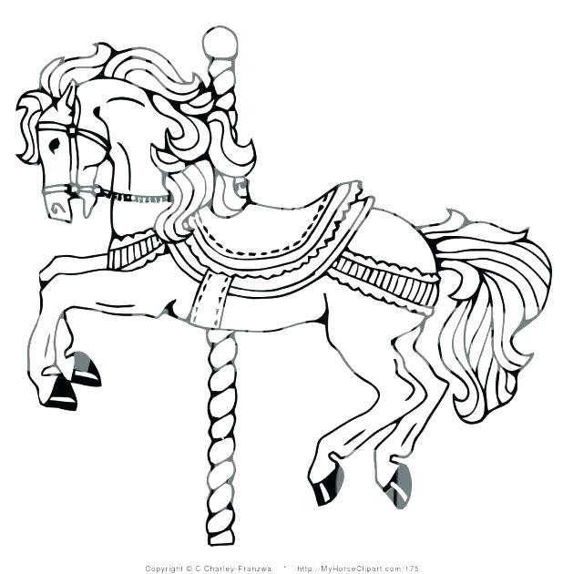 618x630 Carousel Horse Coloring Page Carousel Horse Coloring Pages Every