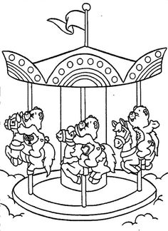 236x324 Coloring Page Merry Go Round Merry Go Round Merry