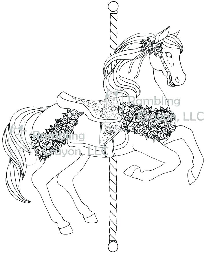 736x875 Carousel Horse Coloring Page