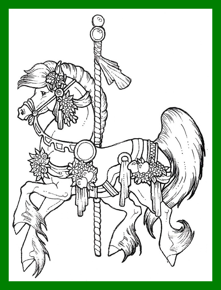 868x1136 Best Carousel Animals Coloring Scott Fay Picture Of Merry Go Round