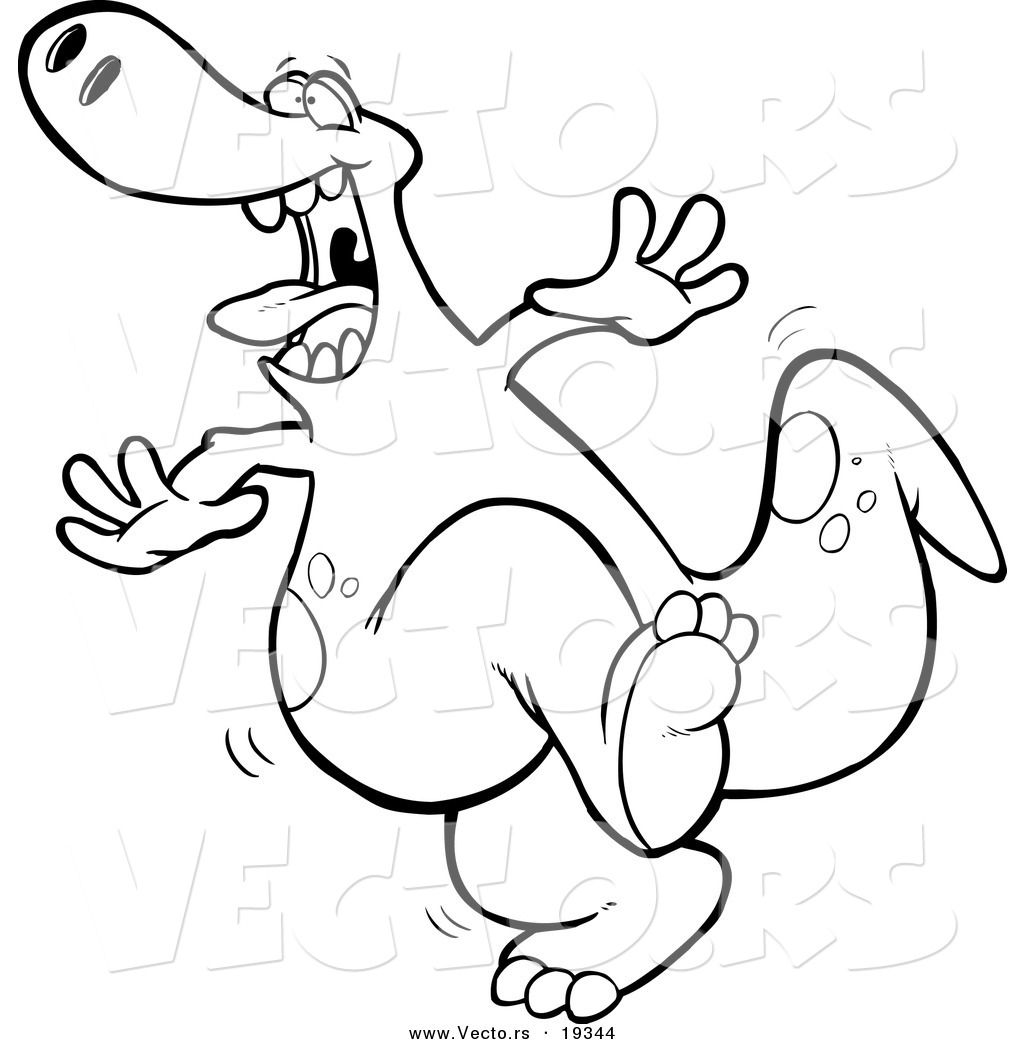 1024x1044 Vector Of A Cartoon Dancing Dinosaur