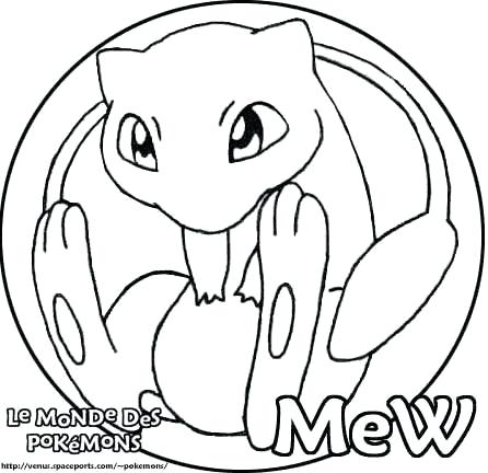 446x432 Mew Coloring Pages Mew Coloring Pages Pokemon Coloring Pages
