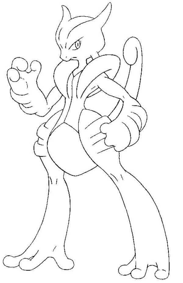 600x926 Mega Mewtwo X Coloring Page