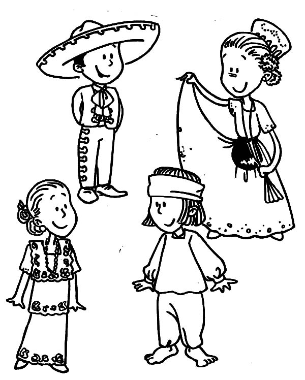 600x748 Mexican Dress Parade Coloring Pages Color Luna