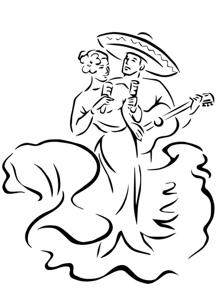 724x1024 Cinco De Mayo Traditional Dances Mexico Coloring Page