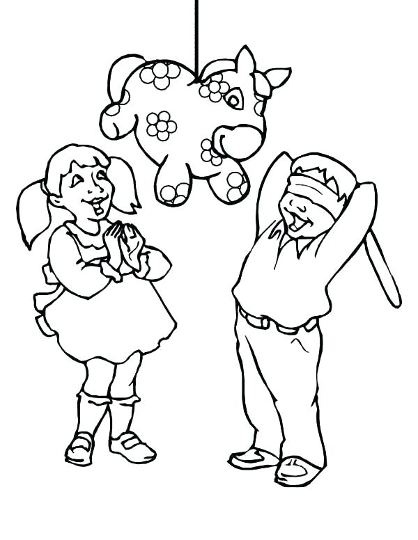 600x776 Mexico Coloring Pages Coloring Pages Pinata Coloring Page