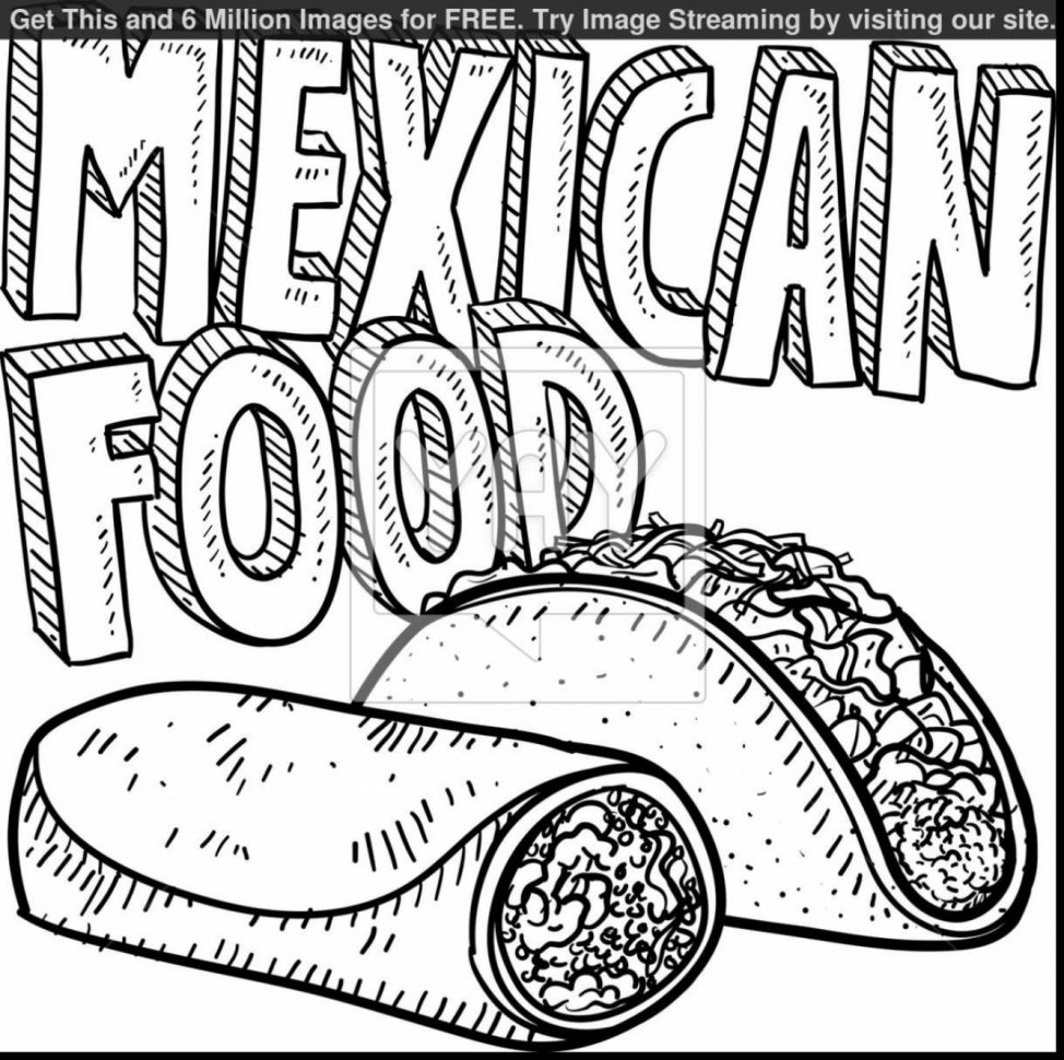 974x970 Mexican Food Coloring Pages
