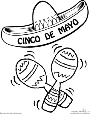 301x381 Color The Cinco De Mayo Sombrero Worksheet