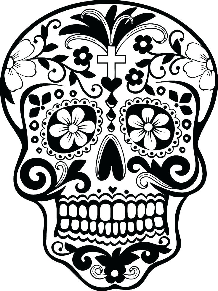 736x983 Mexican Skull Coloring Pages Coloring Pages Skulls Coloring Pages