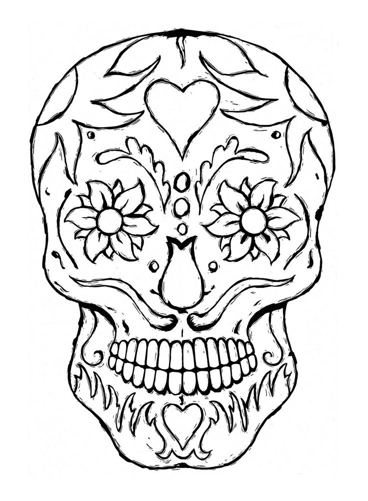 736x1001 Sugar Skull Coloring Pages Pdf Free