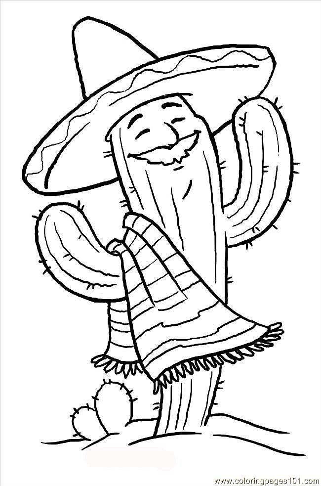Mexican Sombrero Coloring Page