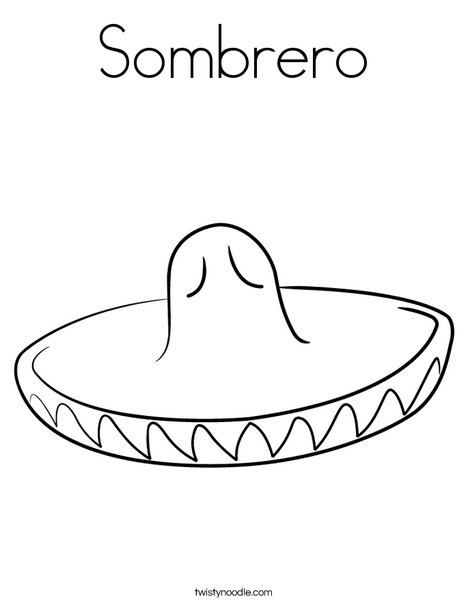 468x605 Endorsed Sombrero Coloring Page Mexican First Grade