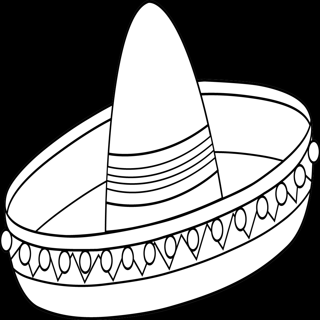 1024x1024 Mexican Sombrero Coloring Page First Grade Sombreros