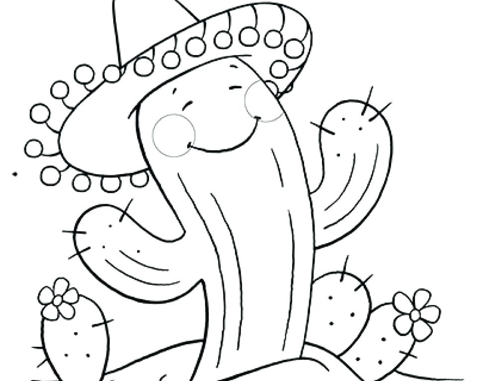 960x768 Mexican Sombrero Coloring Page
