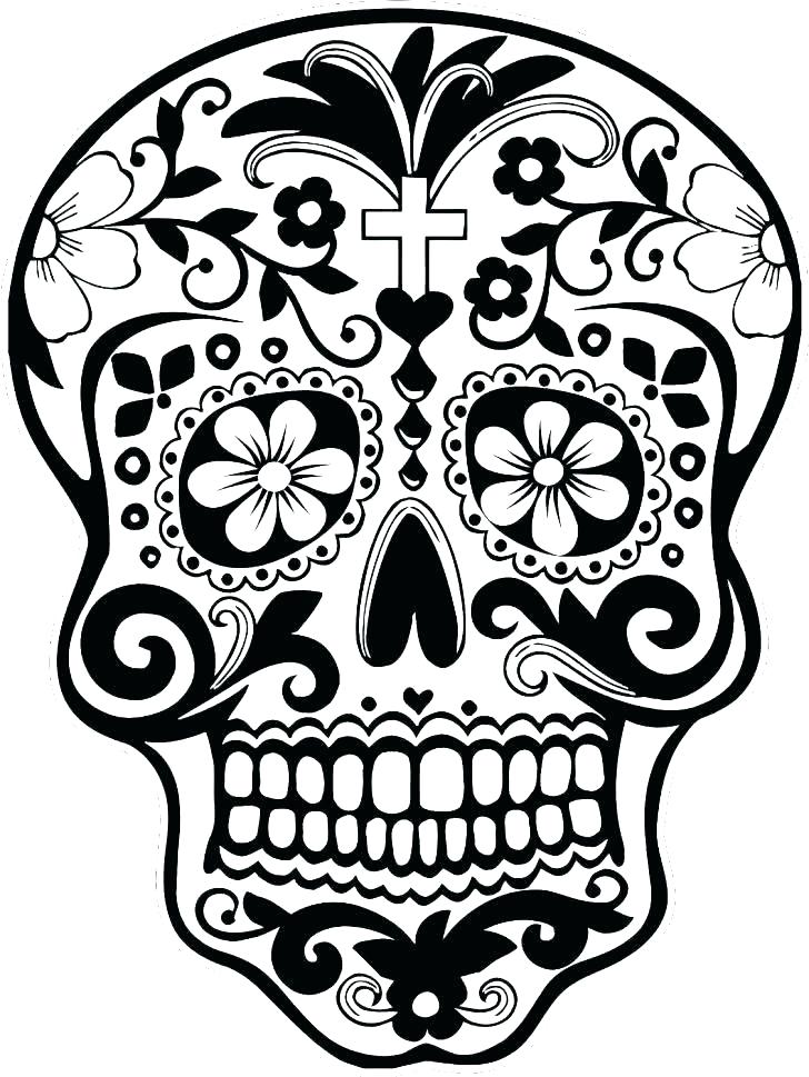 728x969 Colorful Mexican Skull Tattoos Printable Coloring Coloring Pages