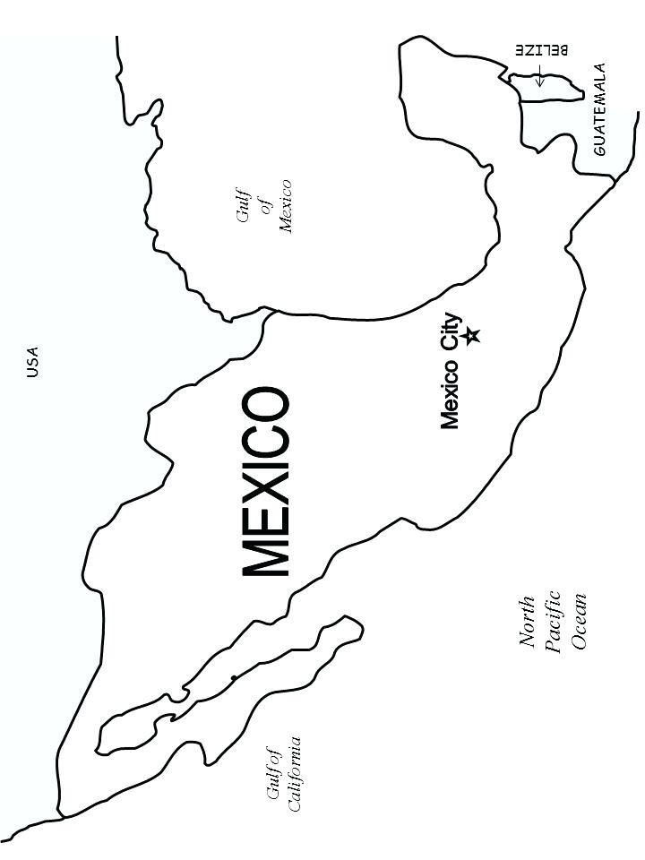 Mexico Map Coloring Page