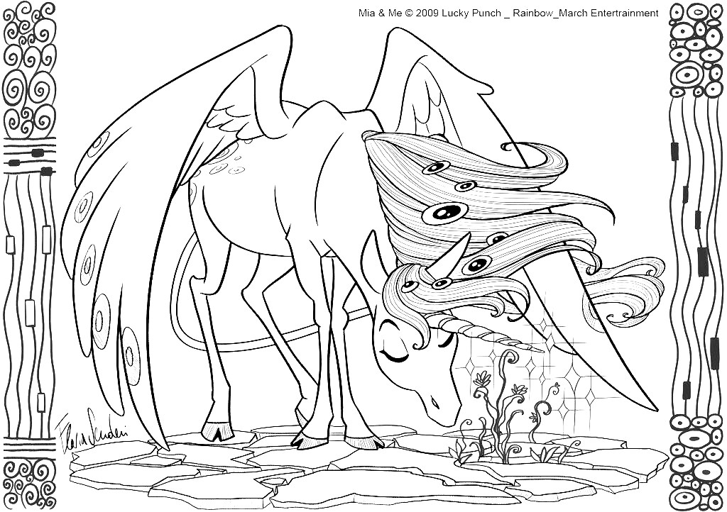 1024x722 Mia And Me To Color For Kids