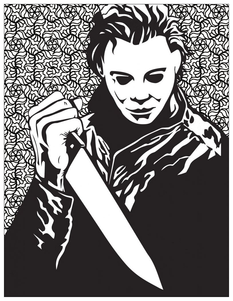 814x1052 Classic Horror Movies Coloring Pages Michael Myers (Halloween