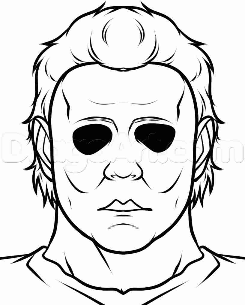 817x1016 Michael Myers Coloring Pages How To Draw Easy Step 7 And Arresting