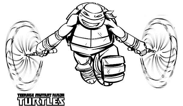 600x349 Ninja Turtle Michelangelo Coloring Pages